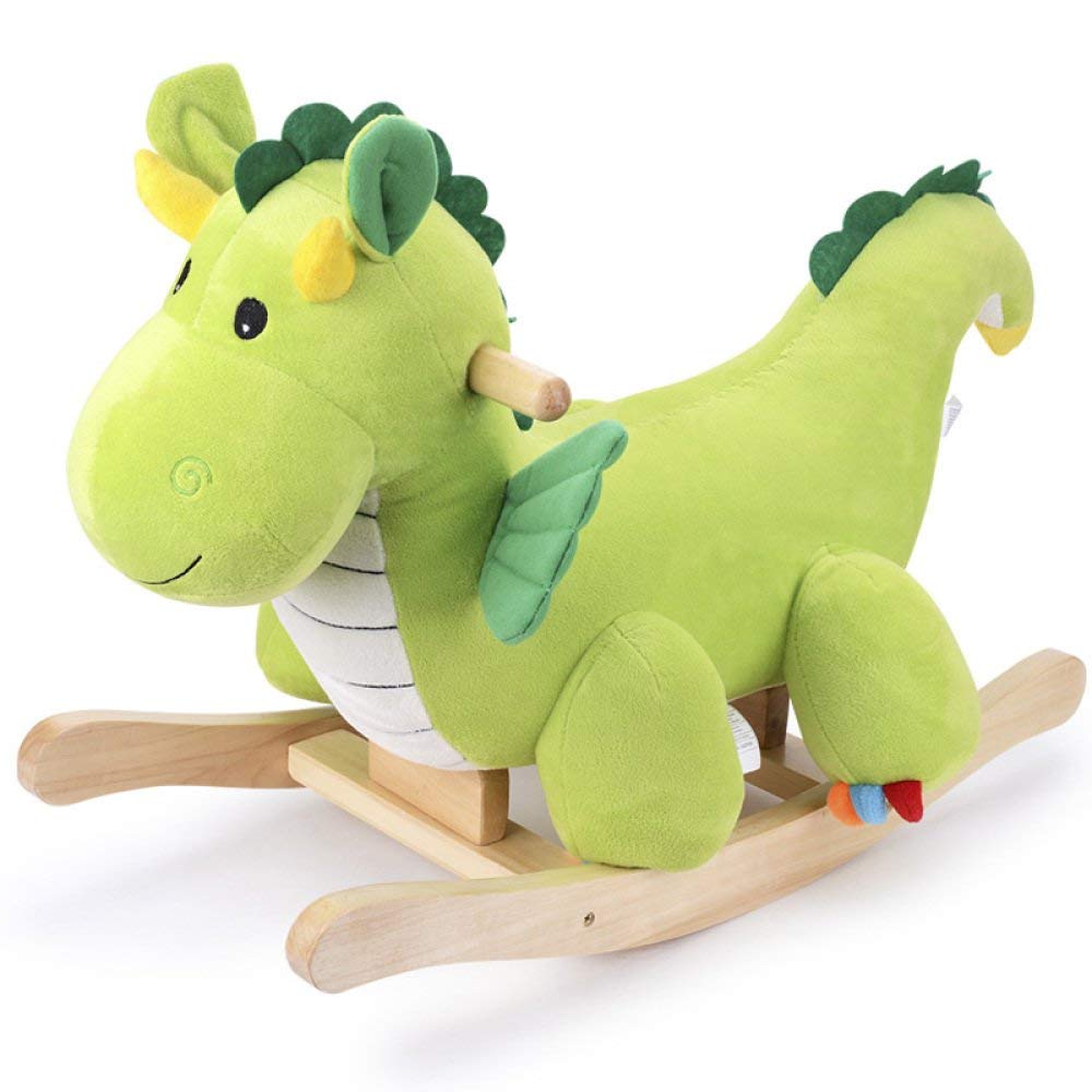 ZYBaby Rocking Horse Wooden Plush Rocking Horse Toy Boys And Girls Cute Rocking Horse For Baby 1-4Years Child Rocker Animal Rocker Nursery Rocker Seat Birthday Gift LOLDF1