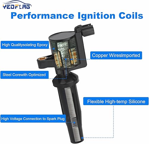 Miniatura 4 de Bobinas de encendido DG504 4 piezas compatibles con Ford 2005-2015 Focus 1.8L 2.0L, 2010-2013 Transit Connect L4 2.0L, reemplazo de bobina para