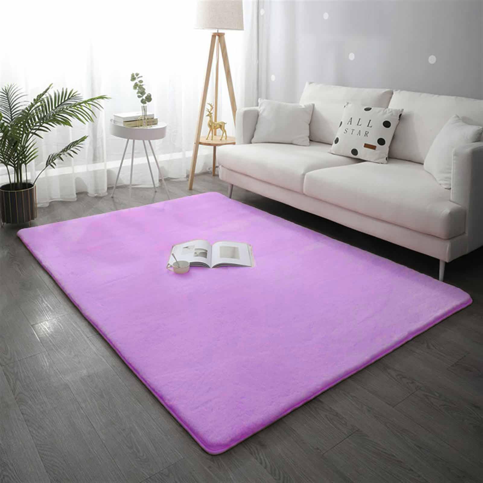 Alfombra rectángulo Shaggy para Salón habitación de los Niños Dormitorio - Alfombra Antideslizante Muy Suave, Lavable, Alfombra Moderna y mullida de Pelo Corto, Antideslizante ,Púrpura,120x170 cm