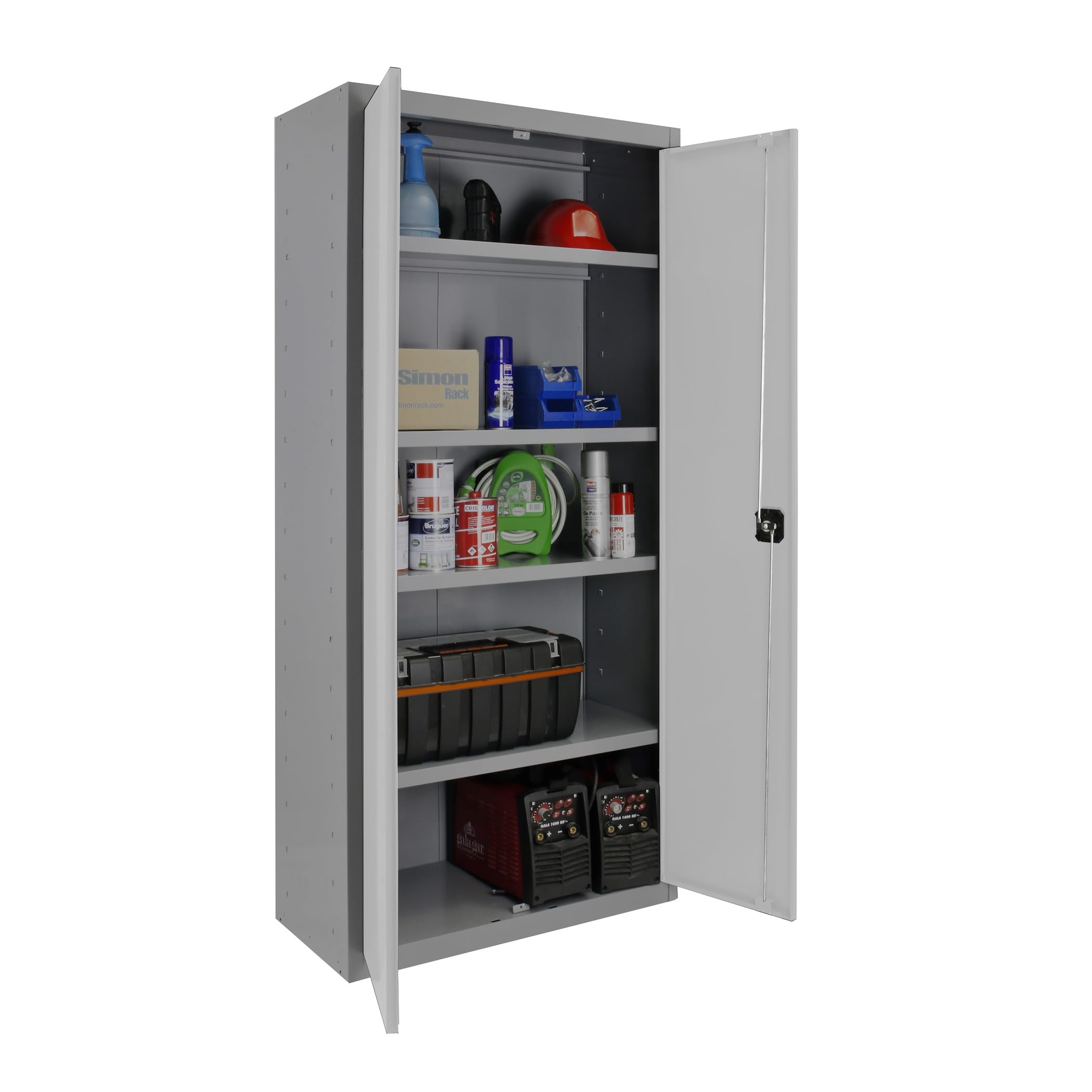 Armadio metallico smontato 180X80X40 2/4 Grigio/Bianco Simontack