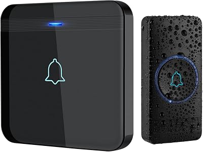 Funkklingel, AVANTEK wasserdichte Funktürklingel mit Einer Funkreichweite von 400 m, 52 Melodien, 5 Lautstärkestufen und LED-Blitz