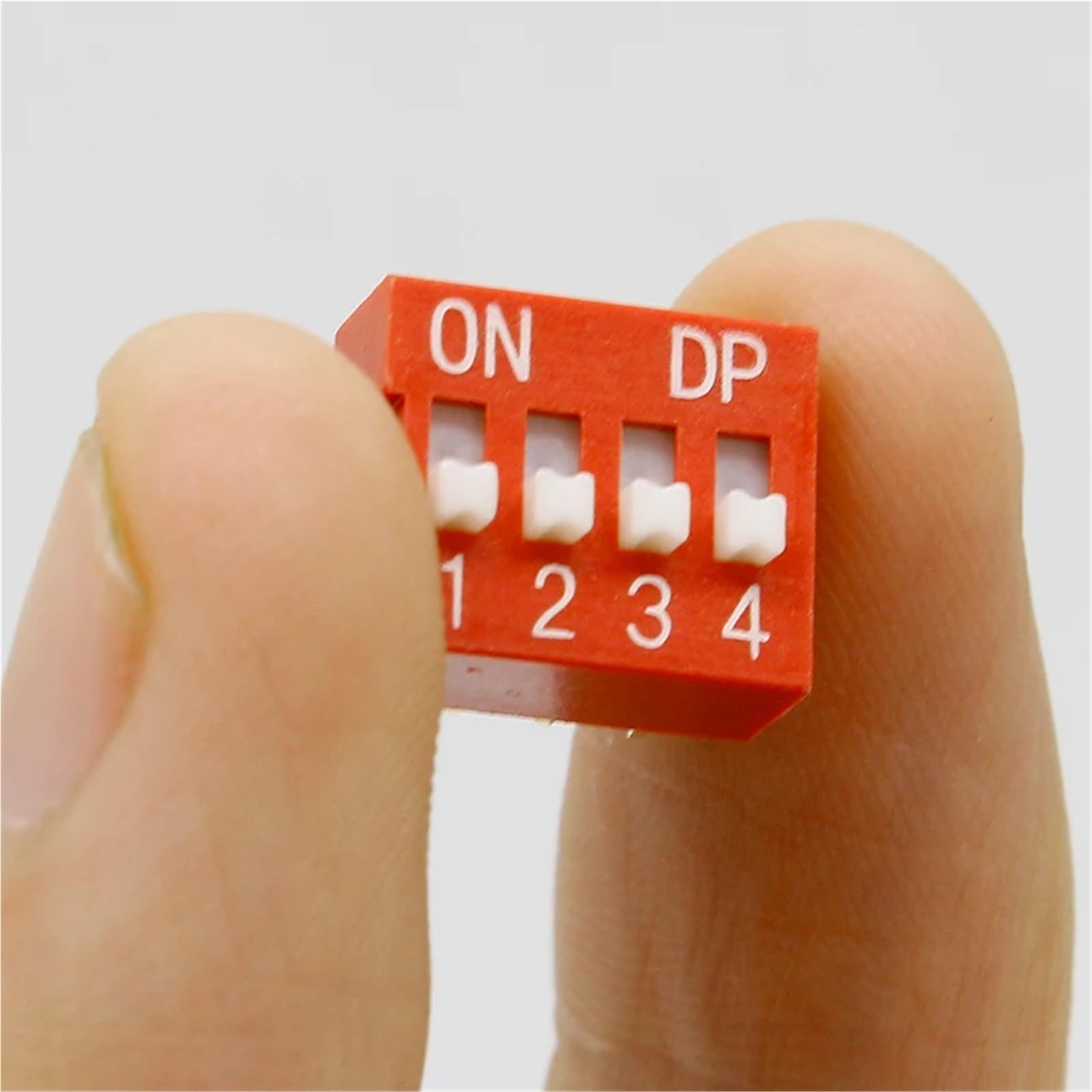 10 piezas 2 filas 8 pines 4P posiciones 2,54mm paso DIP interruptor rojo