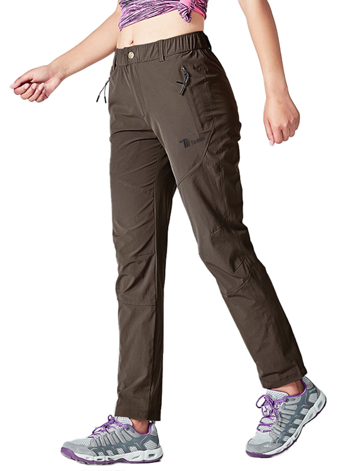 TBMPOY Women's Outdoor Hiking Stretch Work Pants Quick Dry Lightweight with Zipper Pockets UPF 50 Sun Protection