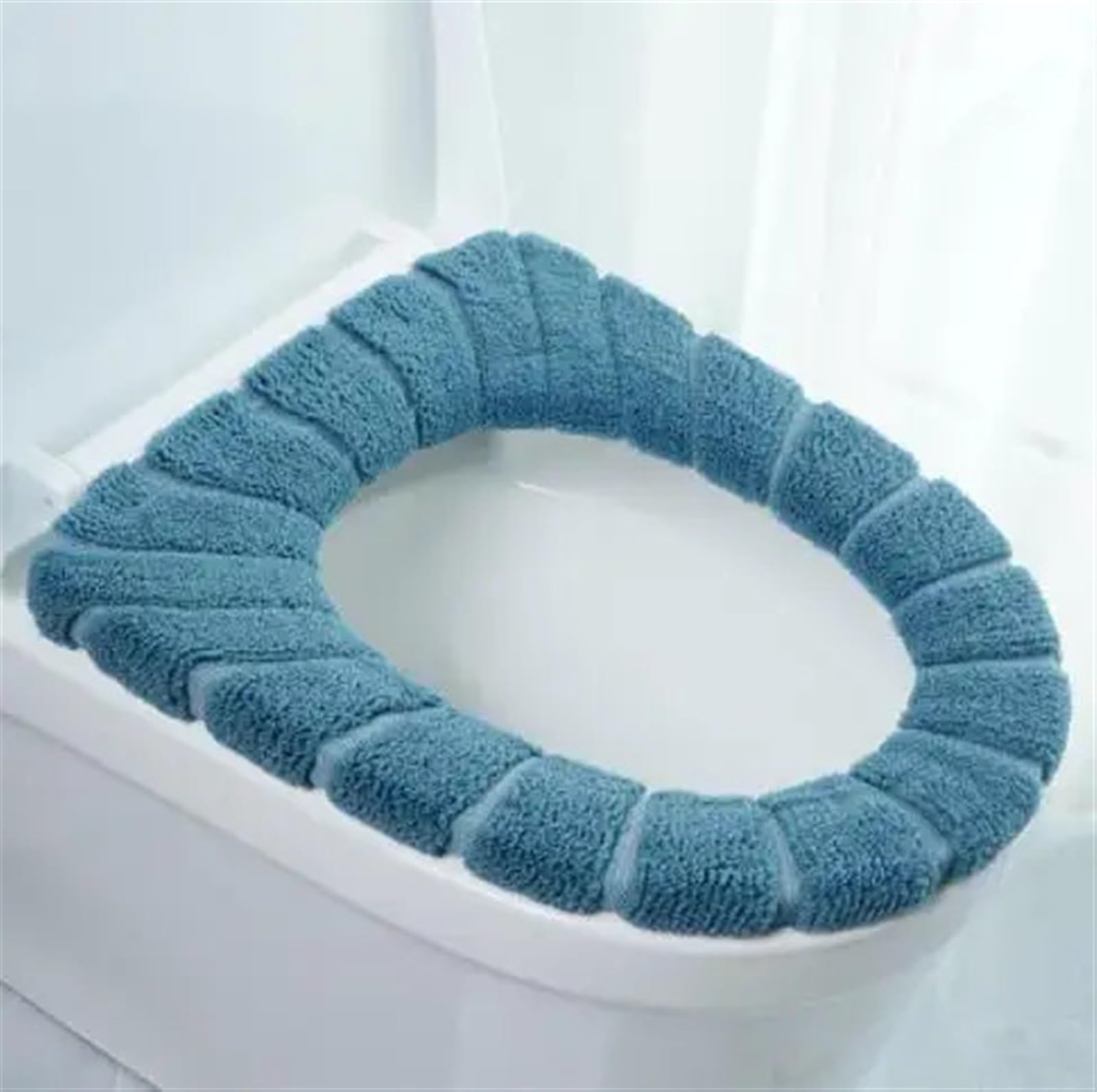Coussin de siege de toilette lavable tapis doux epais wc bleu chaud