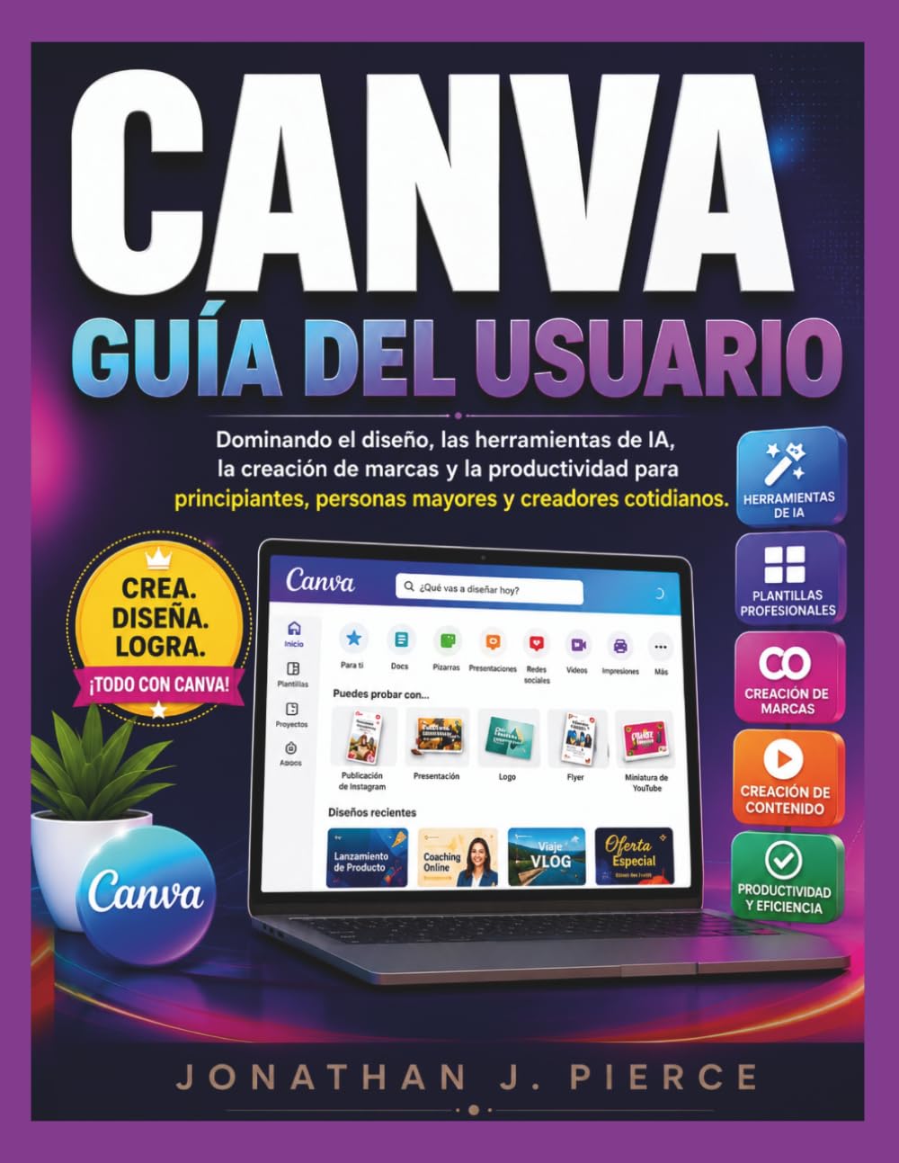 CANVA GUÍA DEL USUARIO: Dominando el diseño, las herramientas de IA, la creación de marcas y la productividad para principiantes, personas mayores y ... (SmartStart User Guides (Spanish Edition))