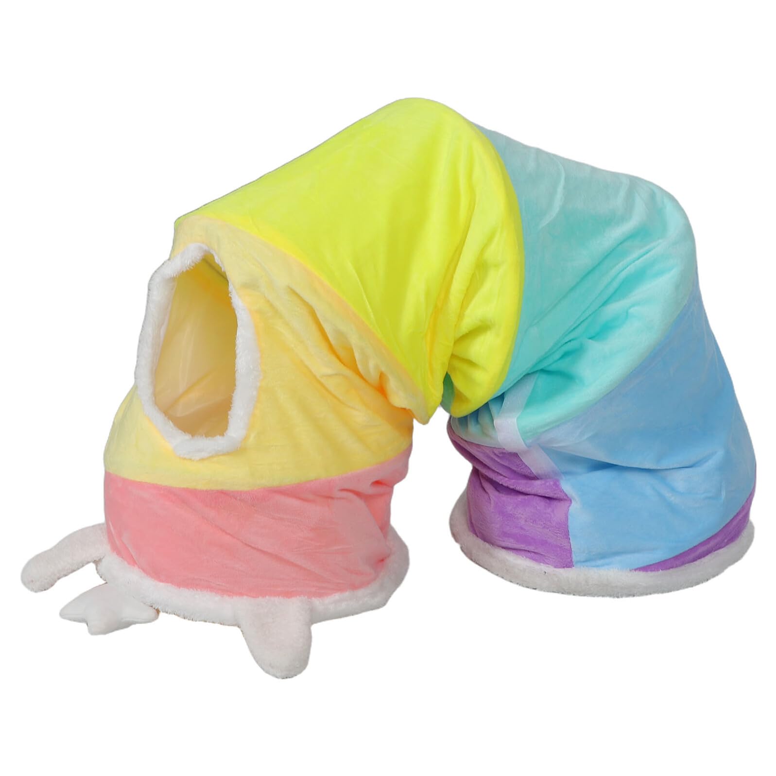 Toyvian Tunnel pour Chats D'intérieur Pliable en Tissu Multiples Trous, Jouet Interactif Stimulant L'instinct de Chasse pour Chatons et Chats