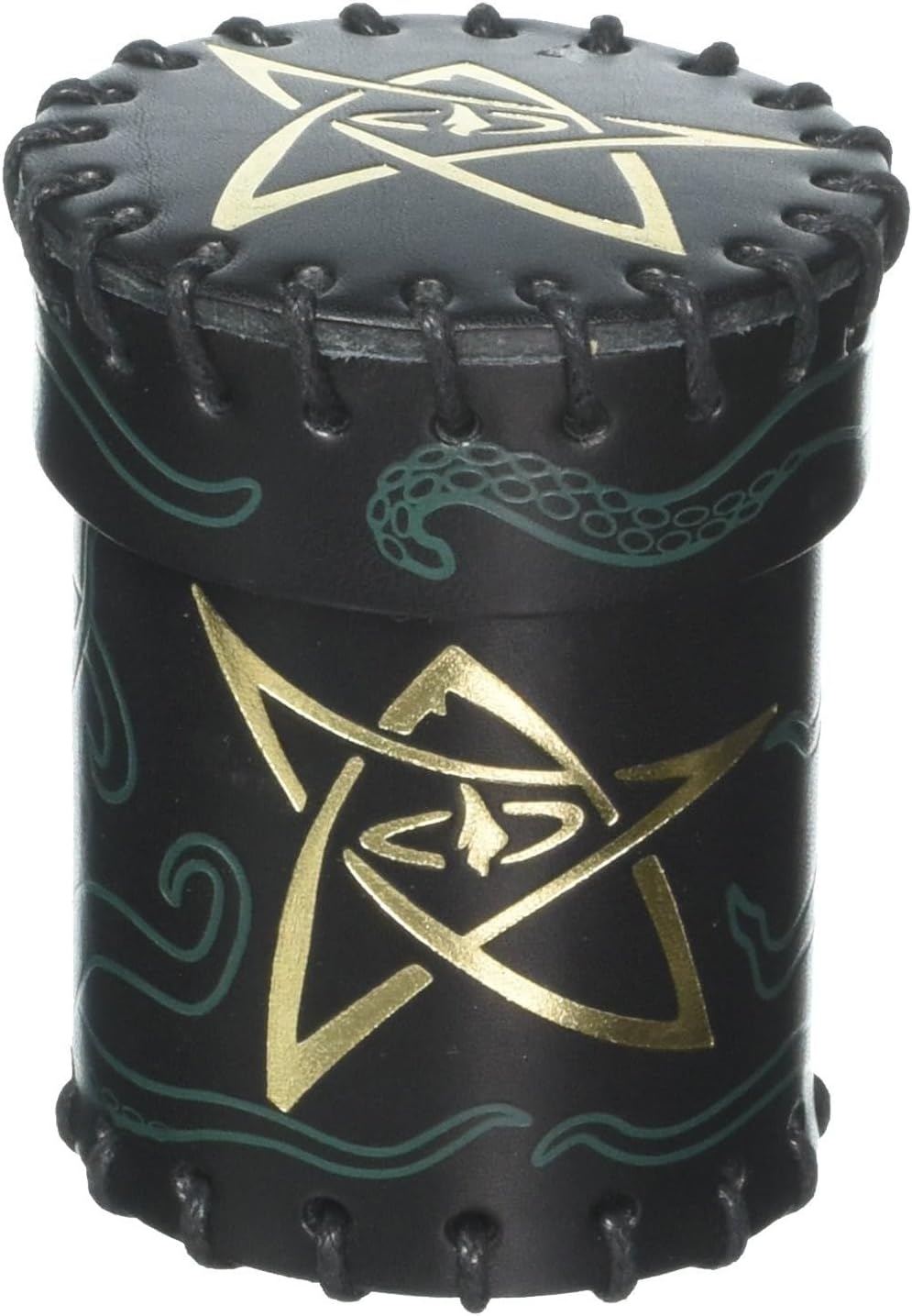 Q Workshop Call of Cthulhu Black & Green-Golden Leather Dice Cup