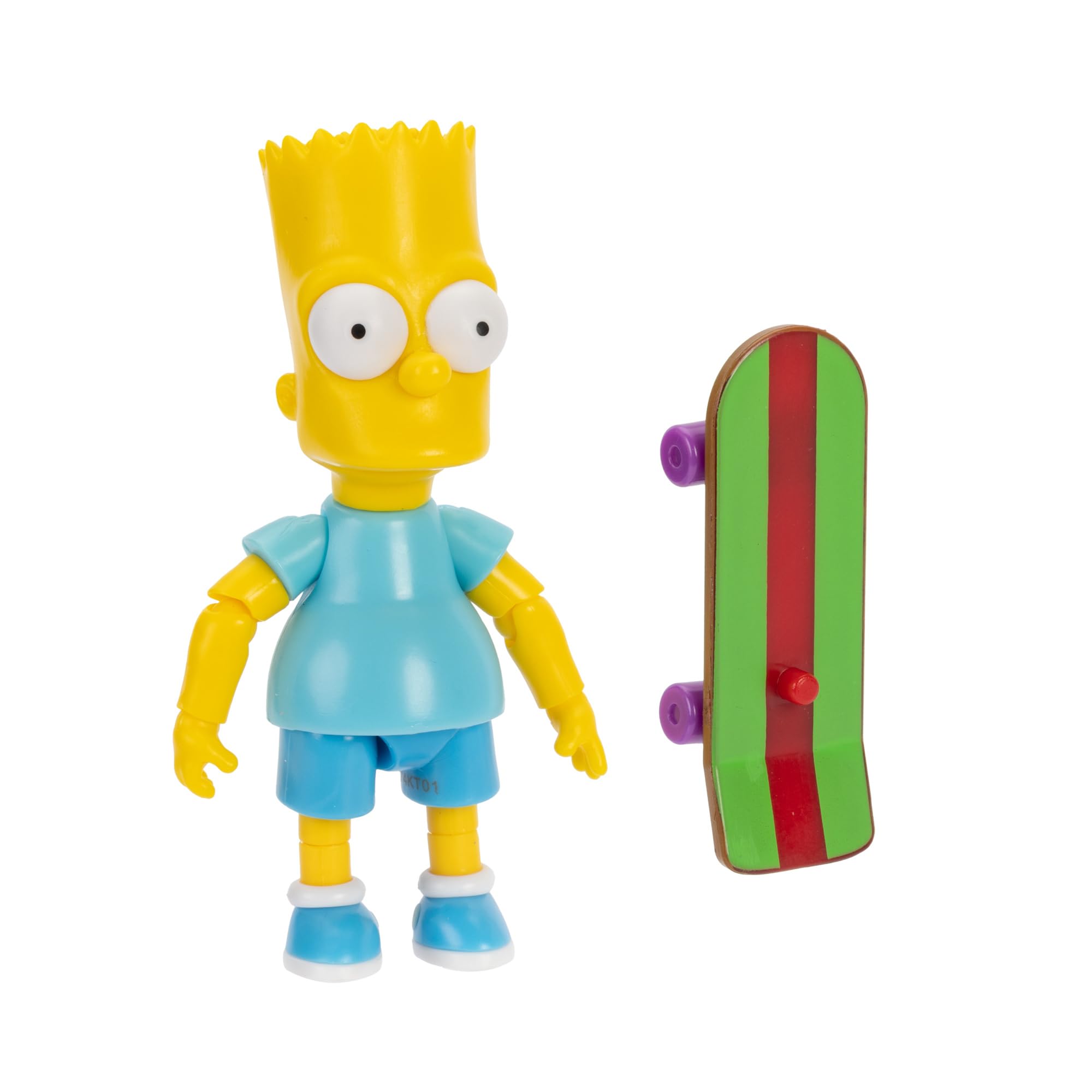The Simpsons Camisa Azul Bart de 5 Pulgadas con monopatín W4