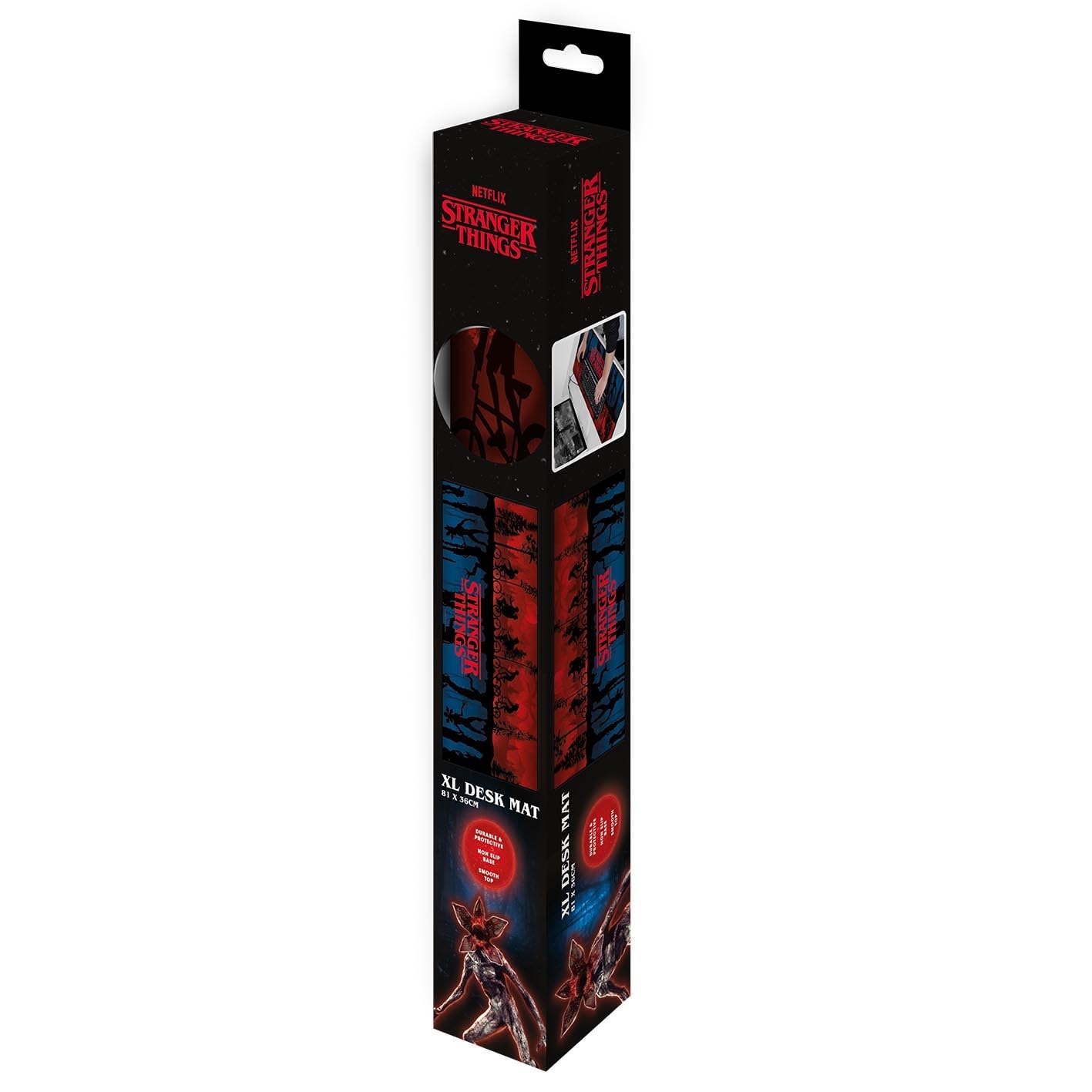 Pyramid International - Tappetino da scrivania XL Stranger Things (Scene), prodotto ufficiale Netflix, 81 cm x 36 cm, tappetino da gioco e ufficio con design Hawkins