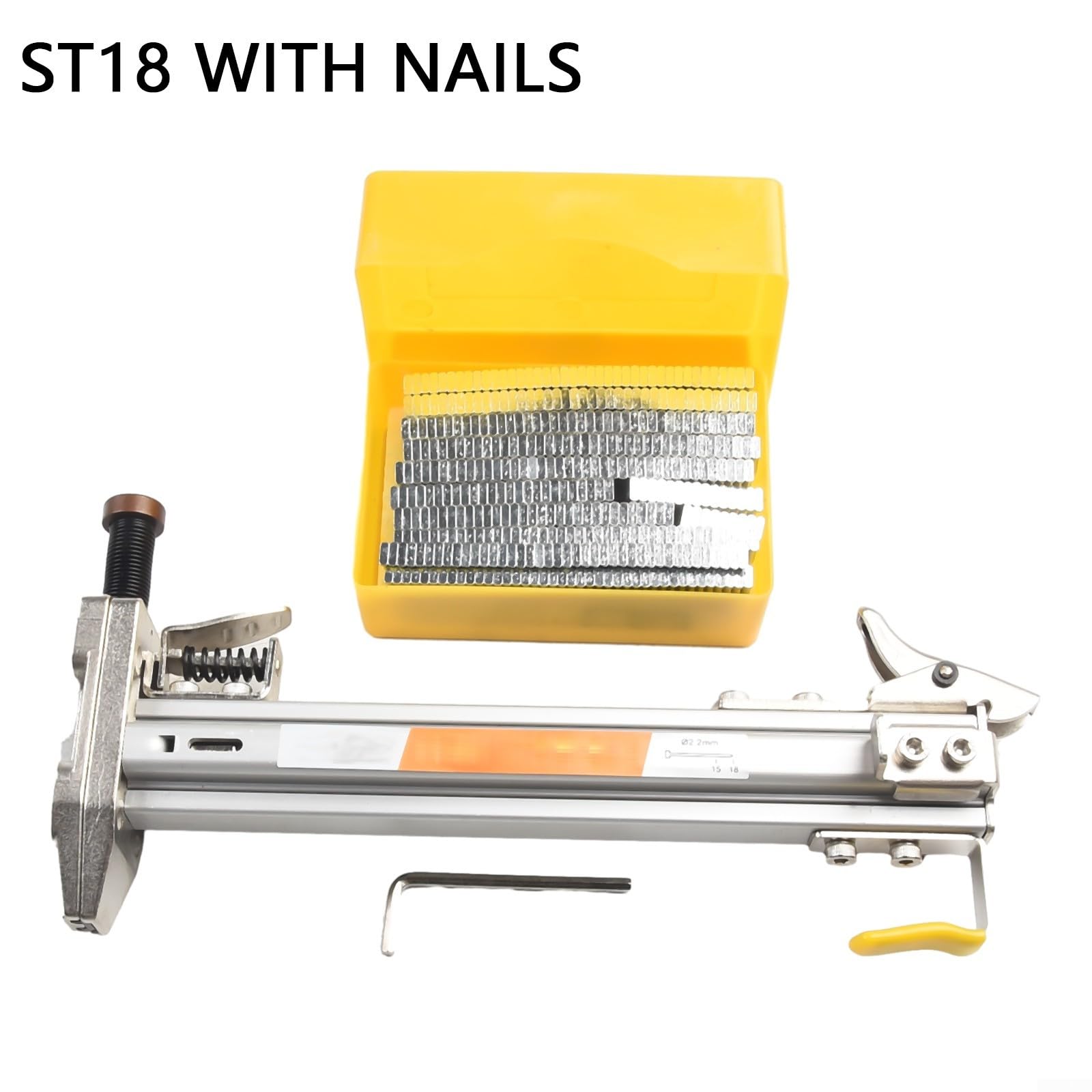 SPORTARC Chiodatrice manuale, per strumento di chiodatura diritta automatica SEMI,Chiodatrice manuale ST18, lega di alluminio per chiodatura dritta automatica SEMI (ST18 con chiodi)
