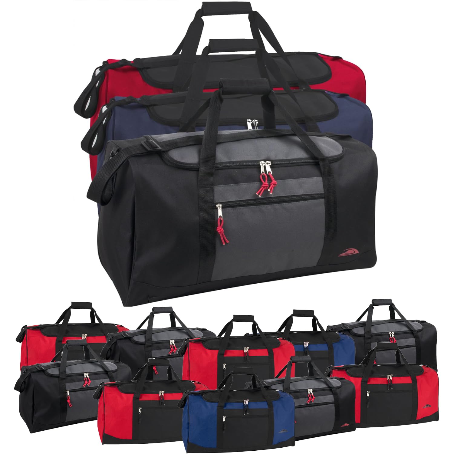 (24 Pieces) 55 Liter, 24 Inch Wholesale Duffle Gym Bags in Bulk for Men and Women, Travel, Sports