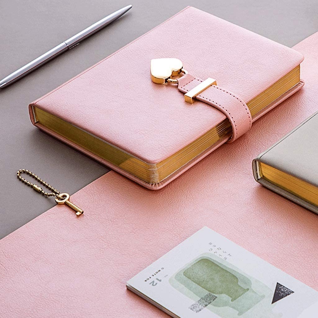 Cuadernos para la escuela, libreta con contraseña, diario con candado, cuaderno grueso B6 de 5,37 pulgadas, tapa dura de PU, bloc de notas con rayas, papel protector para los ojos, cuadernos de diar