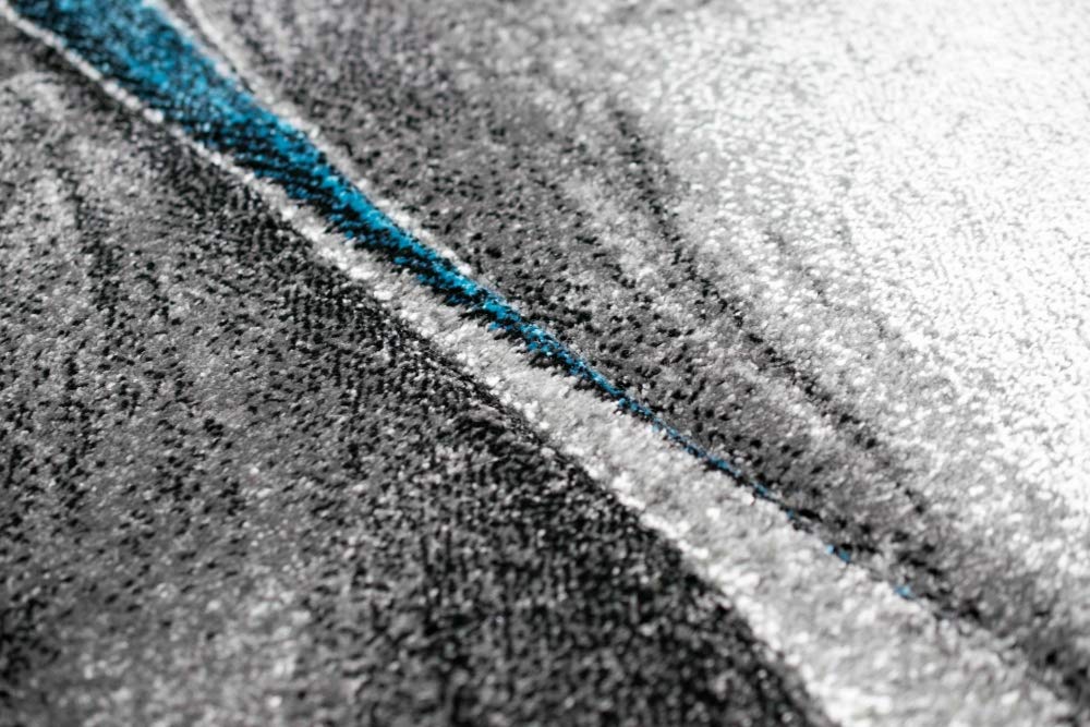 Tapis moderne tapis de salon tapis design en bleu gris Größe 160x230 cm