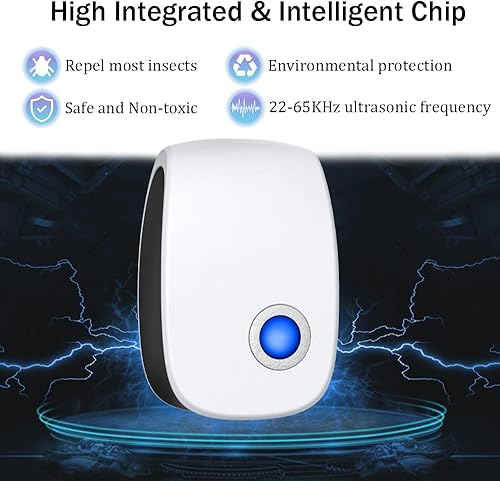 Miniatura 4 de Palmandpond Repelente ultrasónico de plagas, 6 paquetes de enchufe electrónico, repelente sónico para interiores, control de plagas para cucarachas,