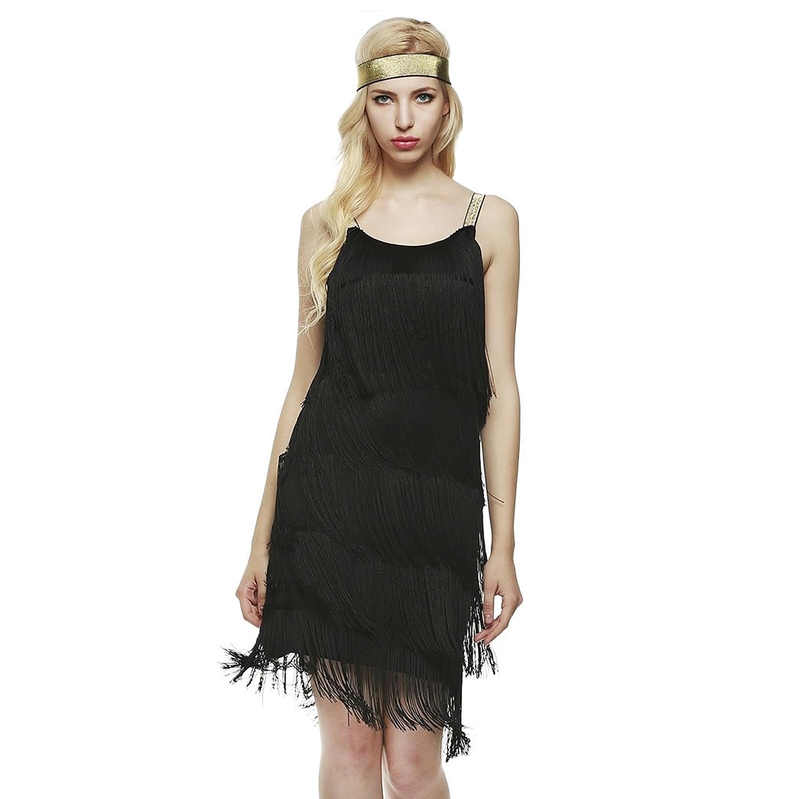 Niceyeawomens A Line Dress Elegant Flapper Dress Tiered Fringe