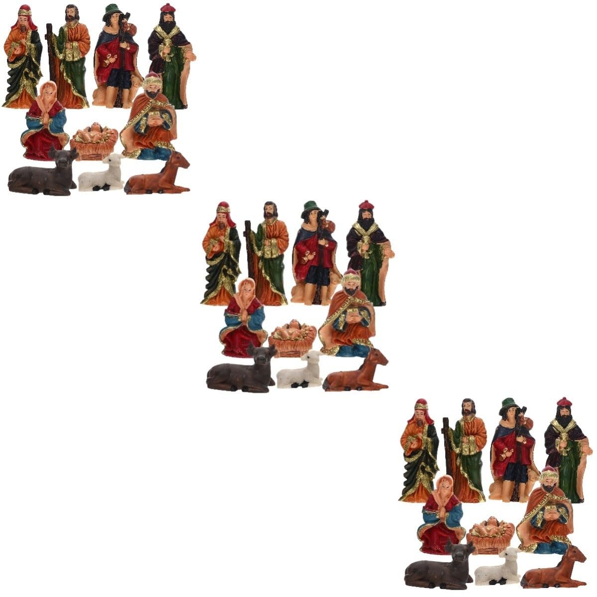 Toyvian 3 Sets Kleine Krippenfiguren aus Kunstharz für Zuhause und Büro