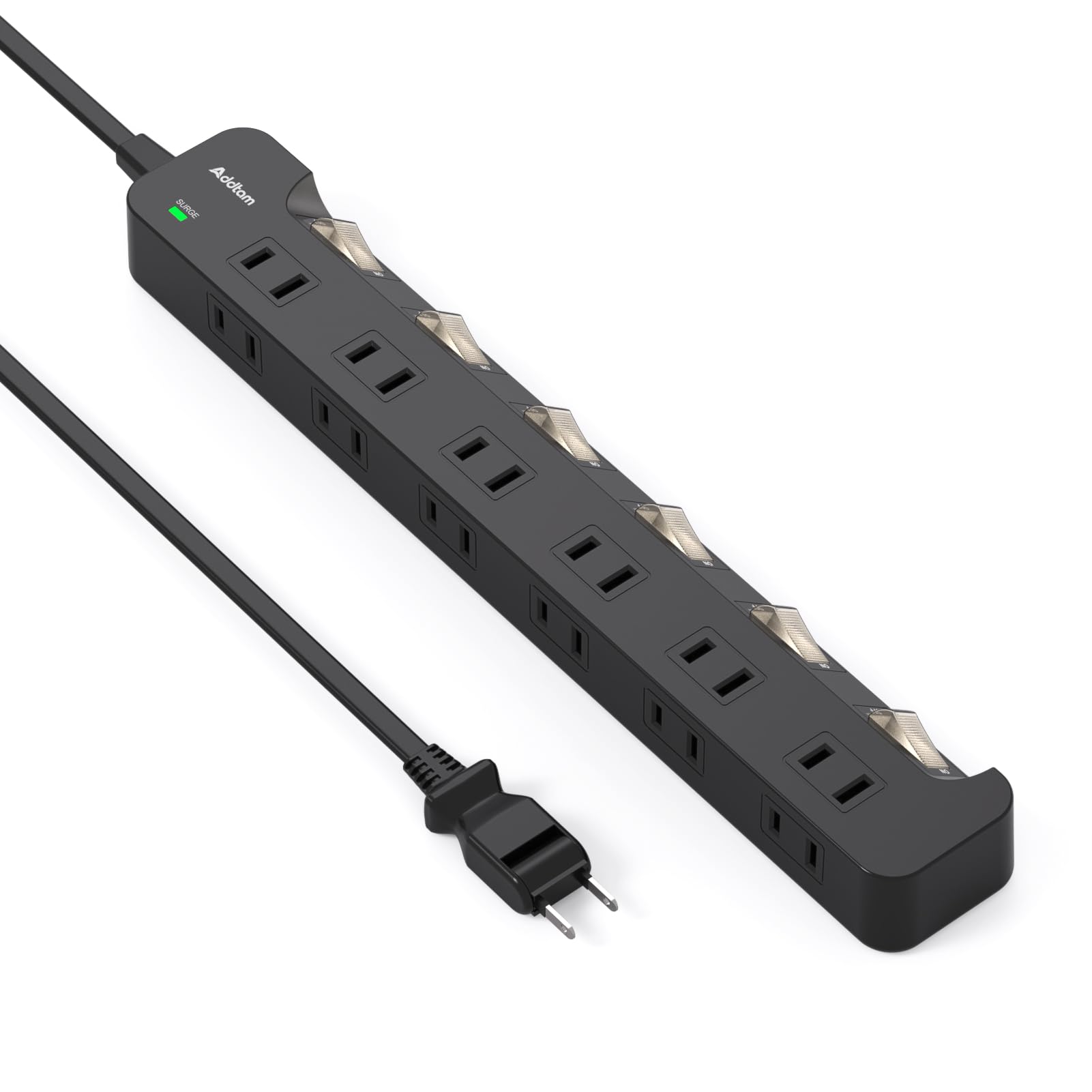 Amazon.co.jp: Addtam 電源タップ 延長コード 12個口 雷ガード 個別