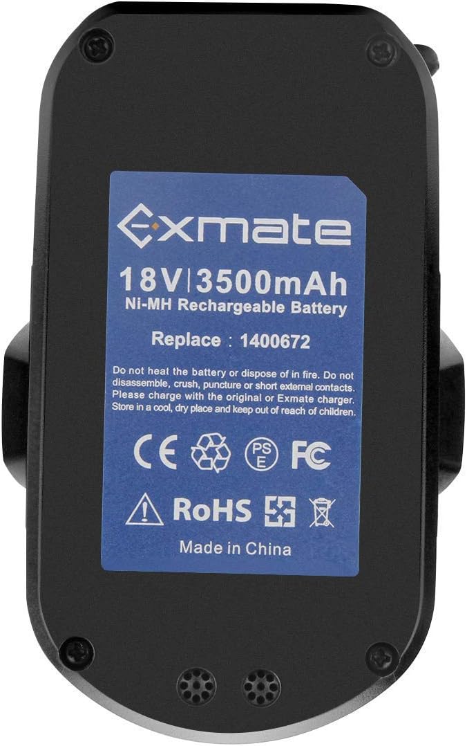 Exmate 2Pack 3.5Ah 18V P108 Ni-MH Replacement Battery Compatible with Multivolt 1.2V-18V Ni-MH/Ni-Cd Battery Charger Compatible with Ryobi ONE+ P100 P107 P108 P122 P104 P105 P102 P103