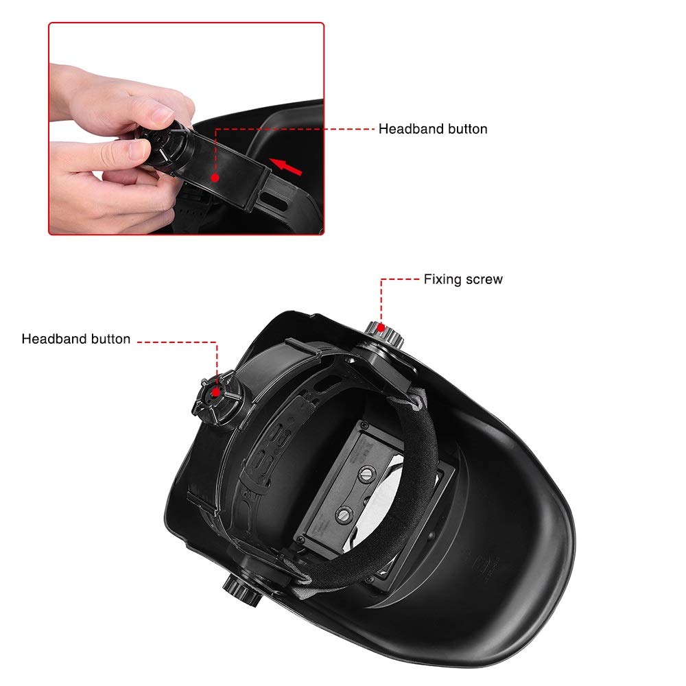 Cagoule Soudure,Masque Soudure Solaire Automatique assombrissement Plage réglable 4/9-13 MIG MMA Casques de soudage
