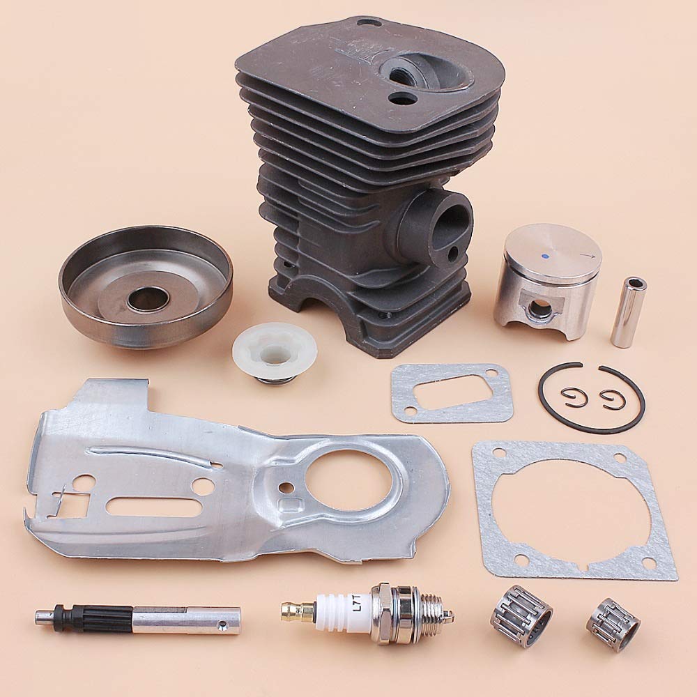 Tiempo Beixi Teniendo 42mm Cilindro Pistón Cilindro del Embrague Bomba de Aceite Kit Placa Compatible con Husqvarna 340 345 Motosierra Motor Conjunto de Motor de Alta Tipo