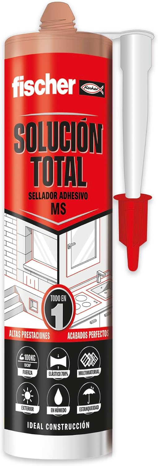 fischer - Solución Total Terracota | Silicona Terracota Exterior y Sellador Adhesivo MS |