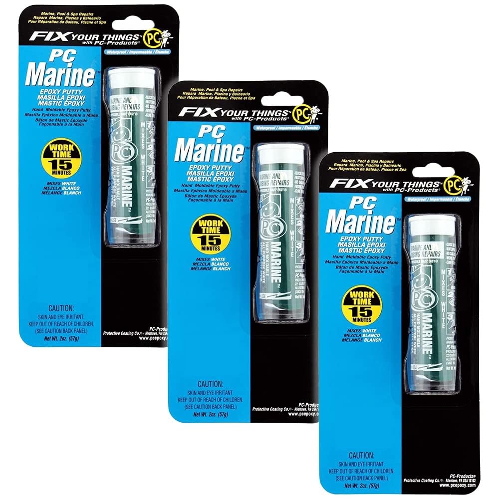 PC Products PC-Marine Epoxy Putty, 4oz Stick, White (45565), (Pack of 12)