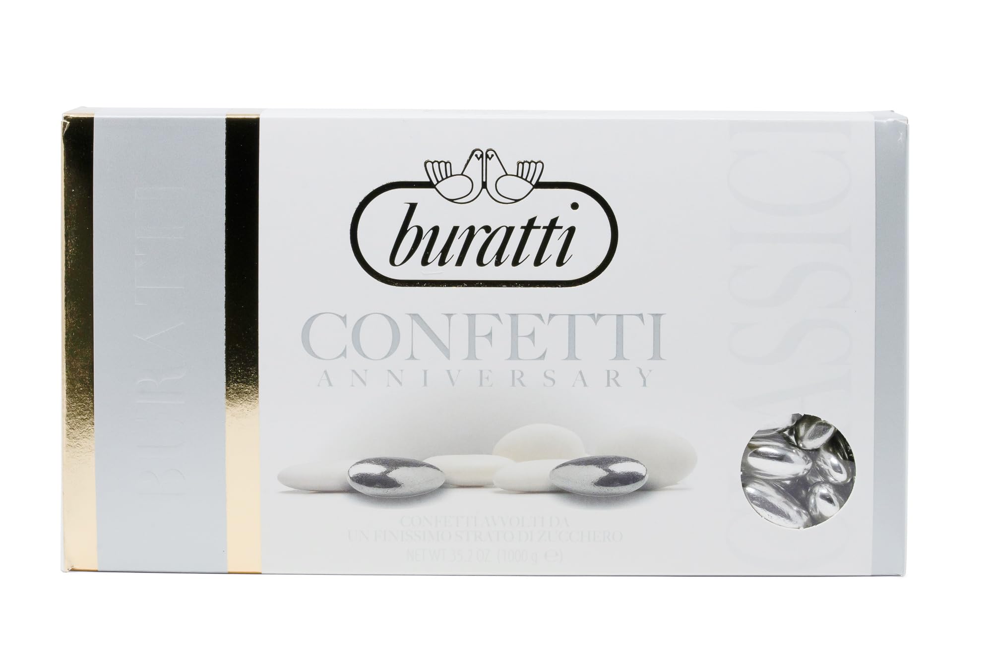 Buratti Confetti Intera Pelata Argento - 1 kg