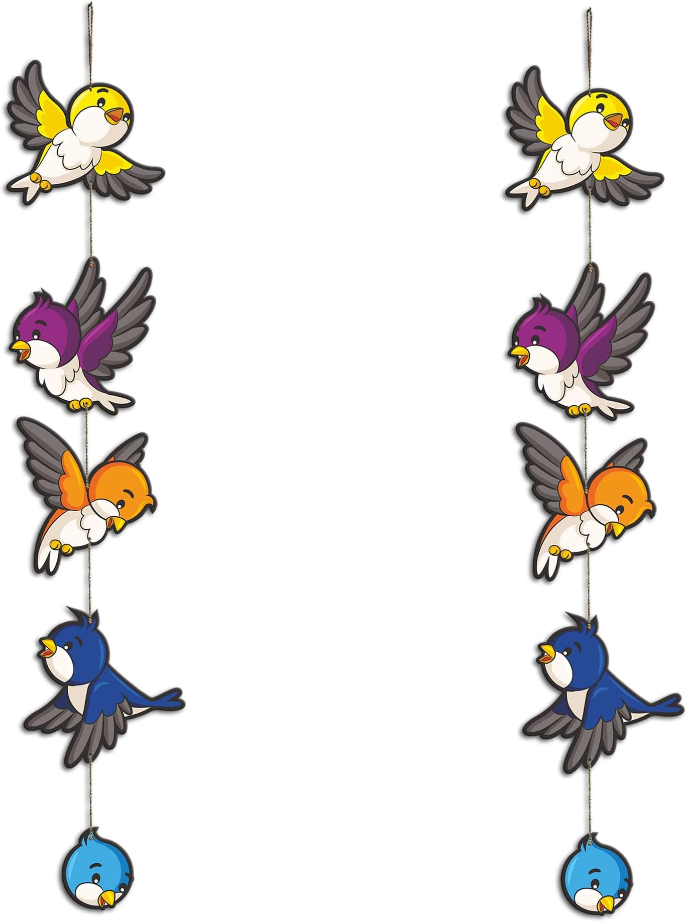 Artvibes Wood Colorful Sparrows Wall And Door Hanging Ornaments for Home|Office|Living Room|Decorative Items for Home Wall|Front Door Hanging|Entry Wall Decoration (WH_5211N, Set of 2, Multicolor)