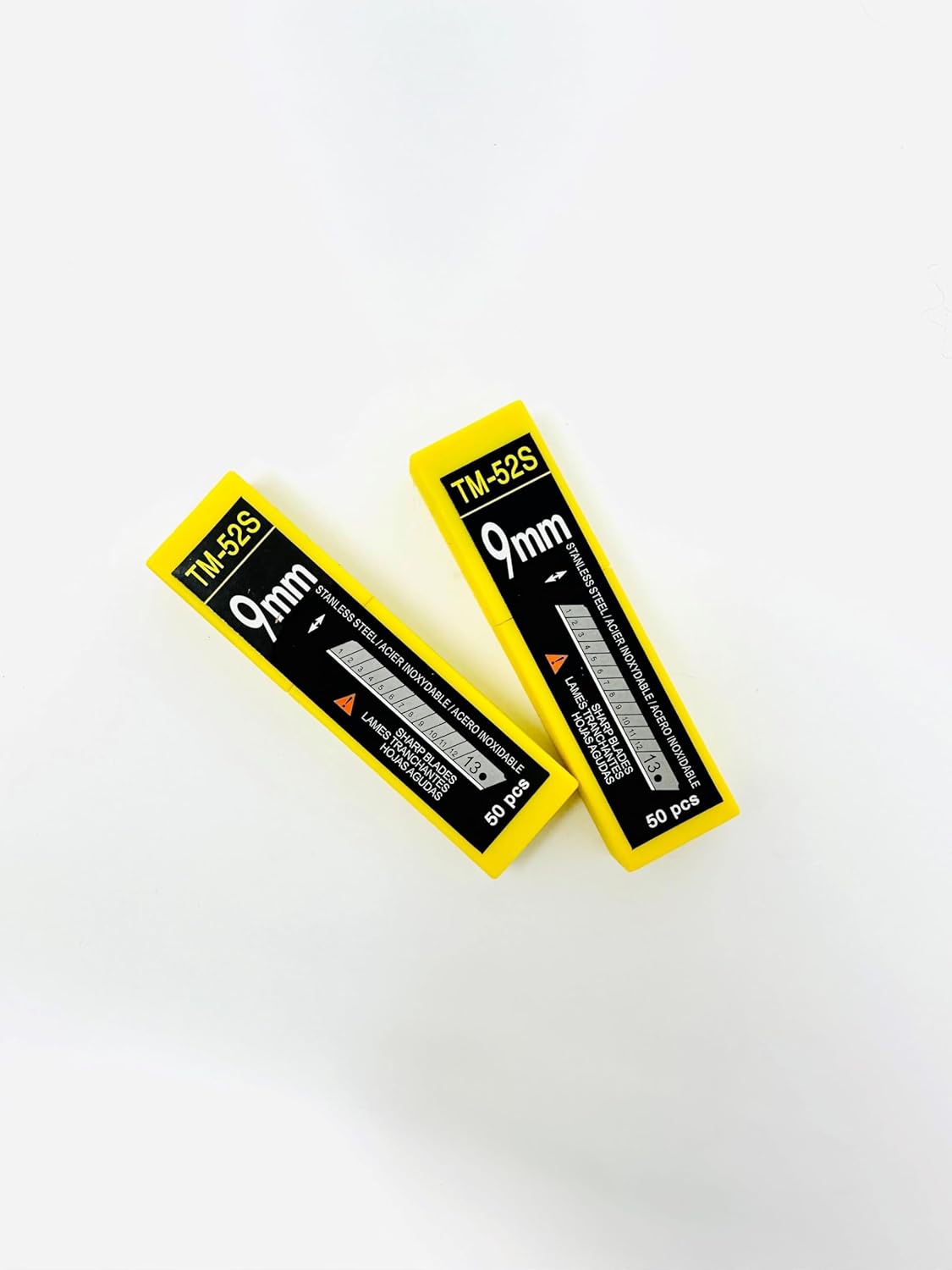 9mm Utility Knife Replacement Blades, Snap Off Stainless Steel Blades for Retractable Cutting Knives, Hobby, Craft Knife, Box Cutter (50)