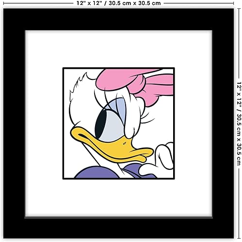 Miniatura 6 de Trends International Gallery Pops Disney Mickey and Friends - Arte de pared de Daisy Duck Expressions, versión enmarcada negra, 12 x 12 pulgadas