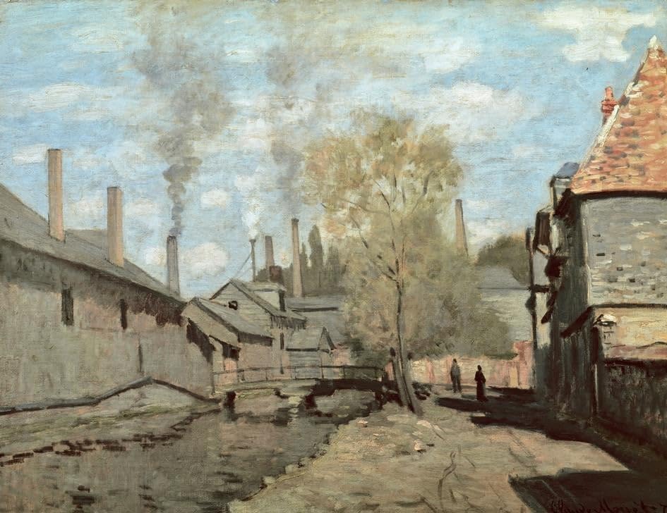 Toile le Ruisseau de Robec par Claude Monet - Impression d'art murale 60x90cm