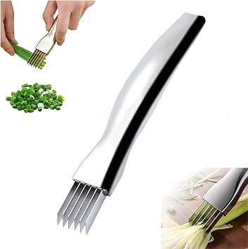 Shred Silk The Knife, 2026 Upgrade Green Onion Cutter Stainless Steel Chopped Kitchen Slicing Tool Cutter for Vegetables Onion Garlic, Multifunctional Kitchen Food Vegetable Cutters 1Pack