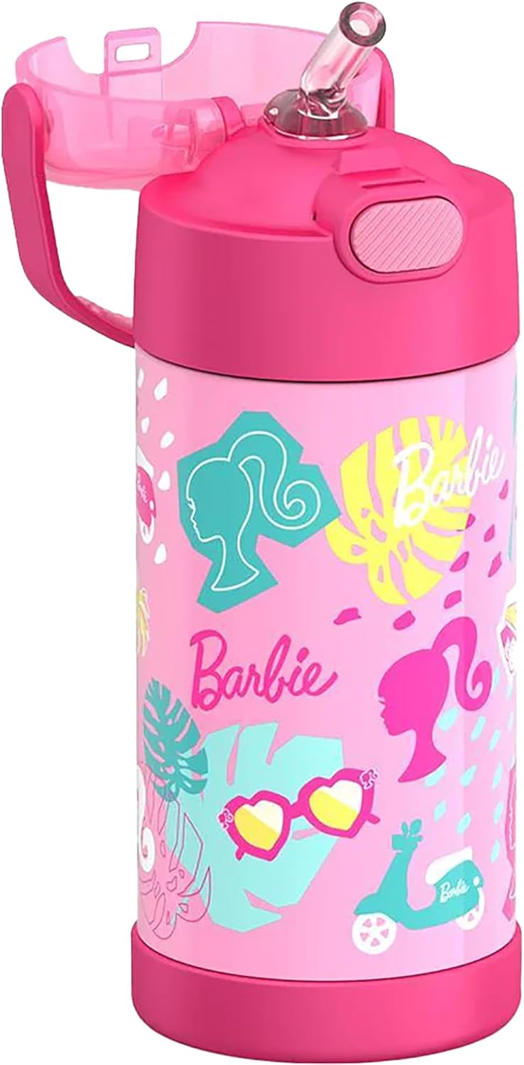 THERMOS FUNTAINER Water Bottle with Straw - 12 Ounce - Kids Stainless Steel Vacuum Insulated Water Bottle with Lid, Barbie - Image 2