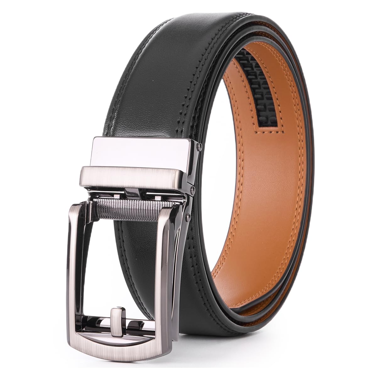 VRLEGEND Cintura Uomo Pelle Elegante Cinture Per abiti Business Lavoro Regolabile con Fibbia Automatica