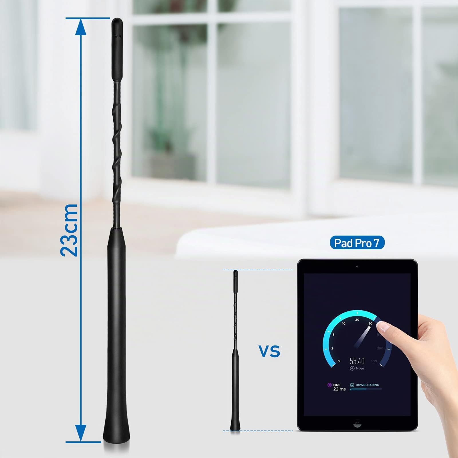 Eightwood Antenna Auto Autoradio Antenna Tetto 23cm Sostituzione Universale Antenna Auto con Funzione di Ricezione FM/Dab Potente
