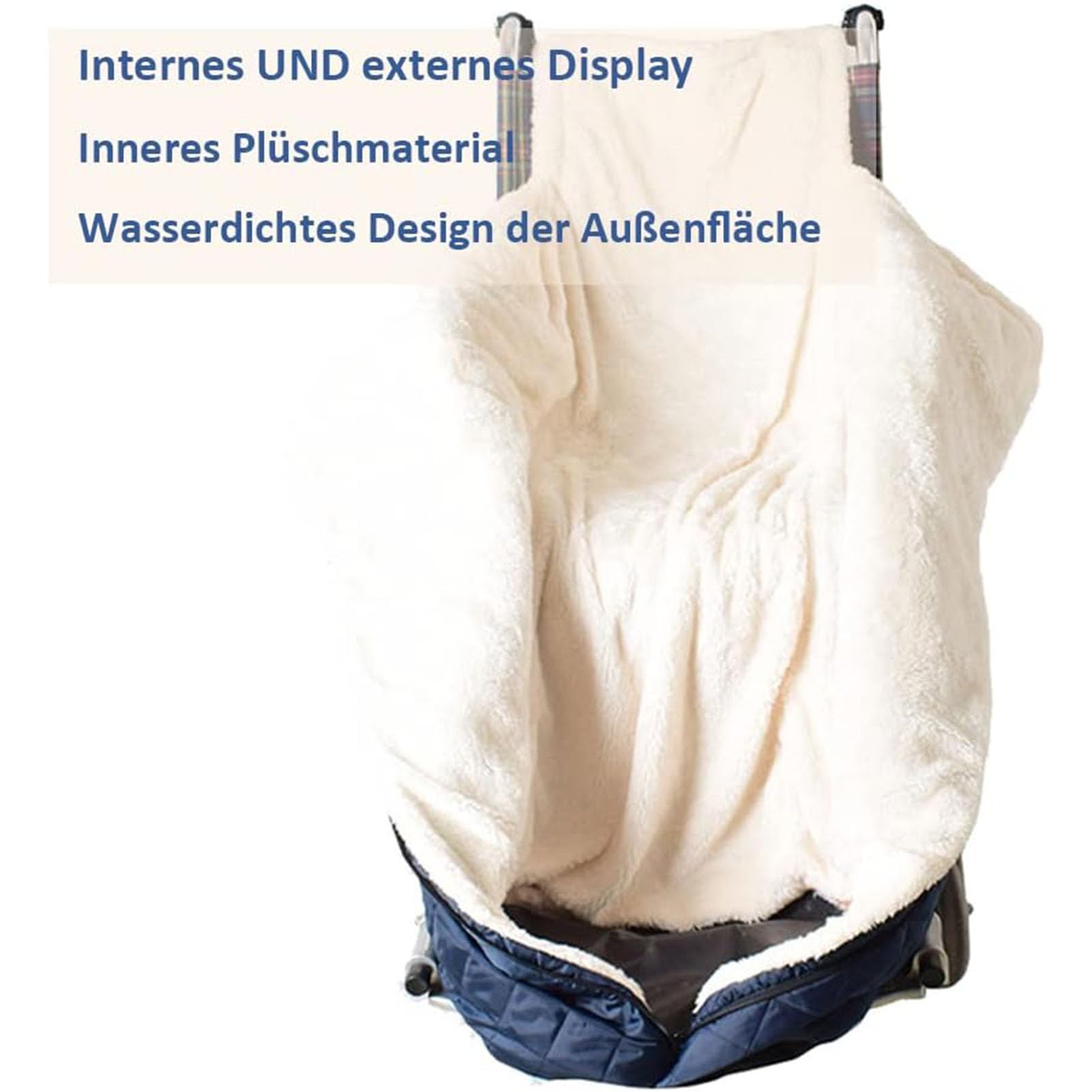 Manta para silla de ruedas para ancianos, funda cálida con forro polar para silla de ruedas, mantiene el calor para piernas y pies, funda para silla de ruedas para adultos