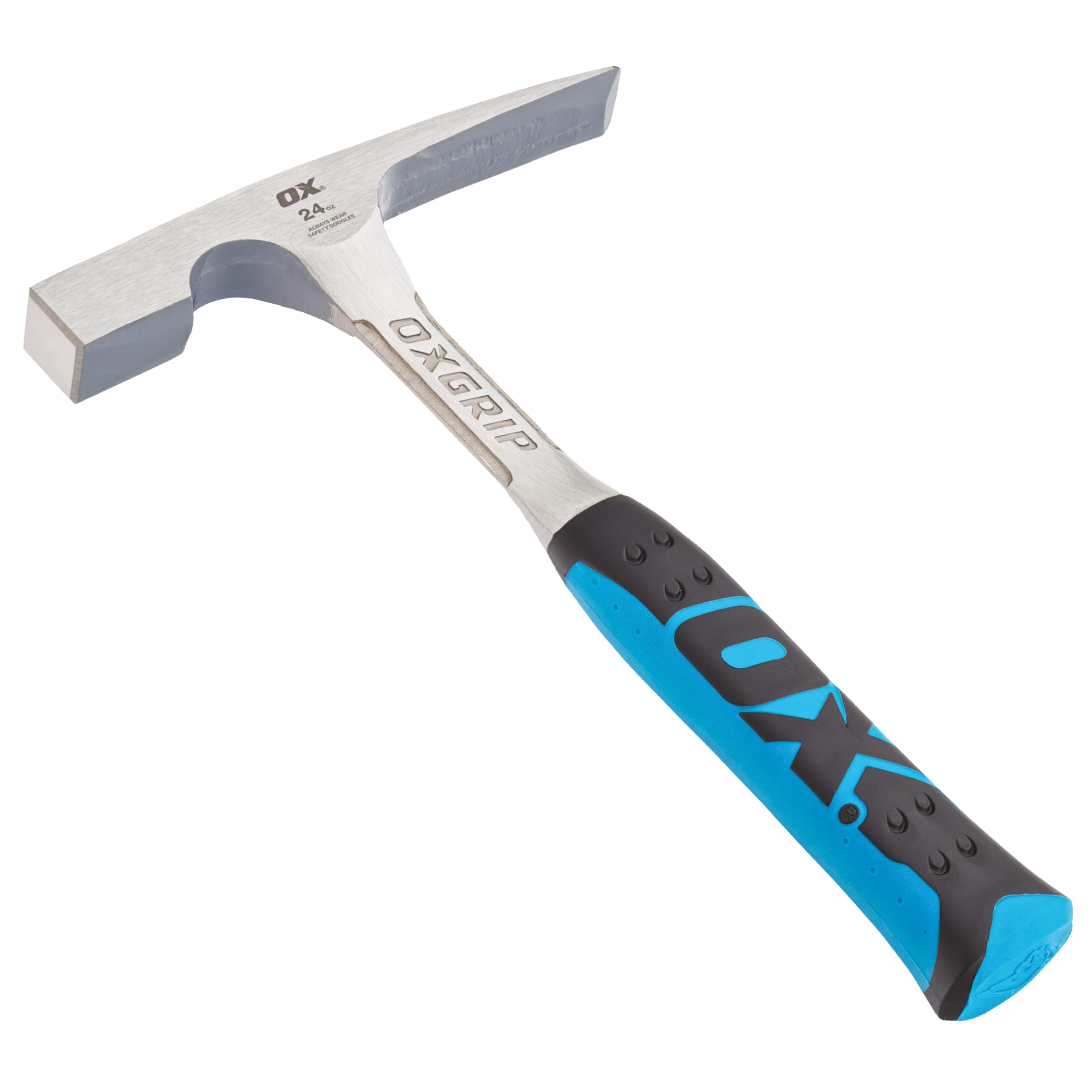OX Tools -P082424 Pro Brick Hammer 24 oz - Geological Hammer with Comfortable Grip Handle - Chipping Hammer - Fossil