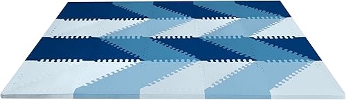 Skip Hop Tapete de juego para bebé, azulejos de espuma entrelazados, 70 x 56 pulgadas, punto de juego, azul degradado