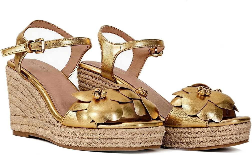 Women's Espadrille Wedge Sandals-Comfortable Platform Summer Sandals |wedges heels w/Adjustable Ankle Strap & Open Toe | Beach Vacation Dressy Heeled Dress Shoes