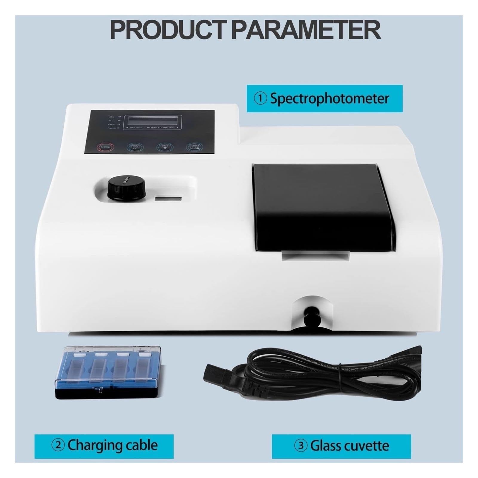 Cyfrowy laboratoryjny spektrofotometr widzialny Wyświetlacz LCD 350-1020nm