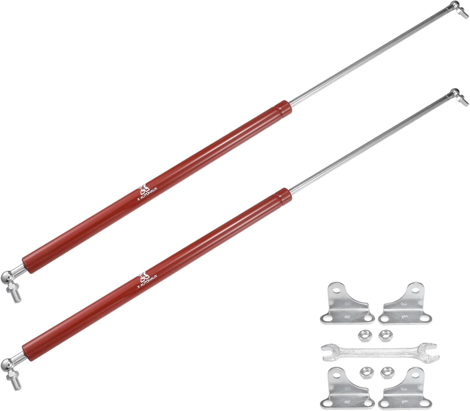 X AUTOHAUX 2 Pcs 30inch 100lb/445N Red Lift Supports Struts Shocks Gas Spring with Wrench Universal for RV Car Truck Boat