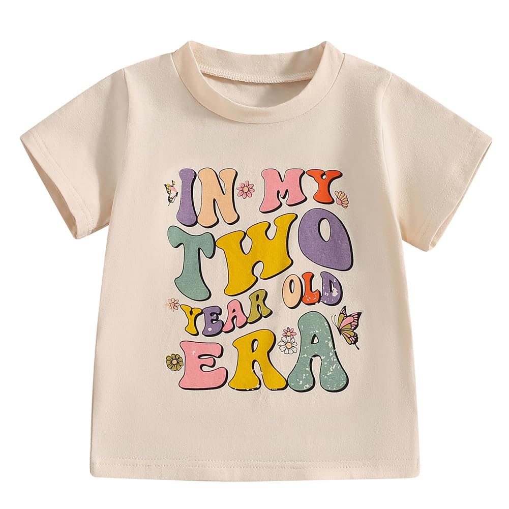 CanisKids Toddler Baby Girls Birthday T-Shirt in My ONE/Two/Three/Four/Five/SIX Year Old Era Retro Groovy Top