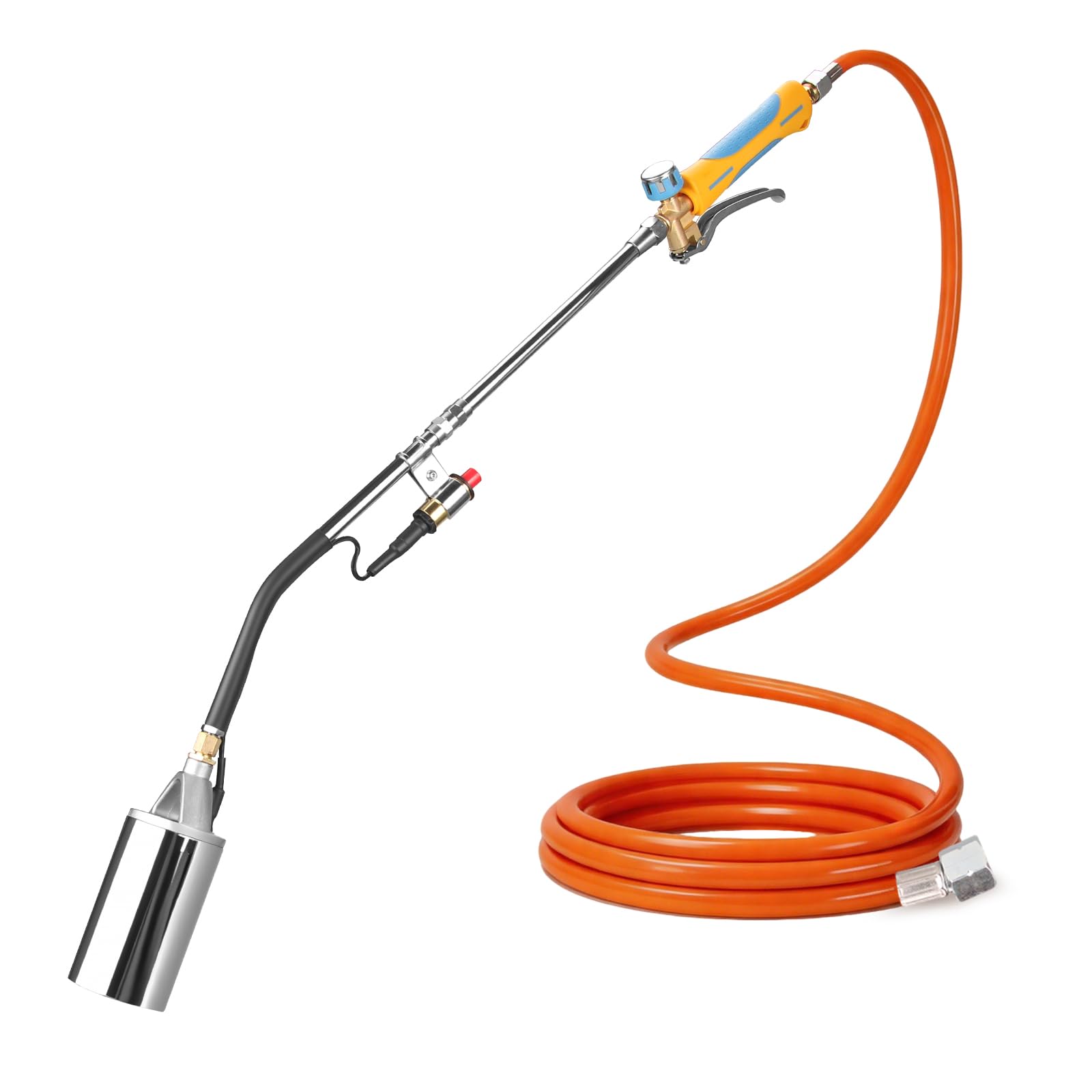 Bruciatore per erbacce con tubo di gas propano da 5 metri, 1070 °C, dispositivo di accensione piezoelettrica, bruciatore a gas per giardino, erbacce