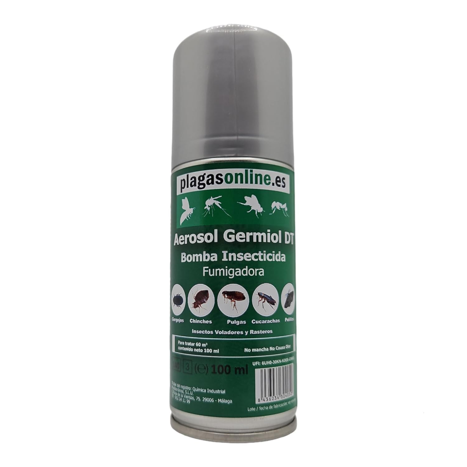 Bomba Insecticida Fumigadora anti Chinches, Ácaros, Pulgas, Cucarachas, Mosquitos, Hormigas, Polillas… - Uso interiores - Acción Rápida y Duradera - 100ml (3 uds)
