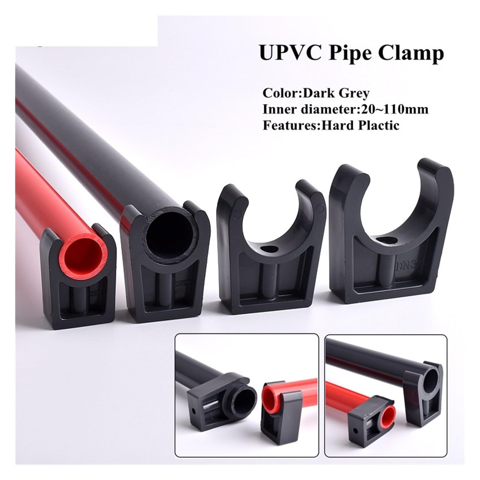 Une Large Gamme De Colliers De Serrage pour Tuyaux en PVC, Diamètre Intérieur 20 À 63 Mm, Colliers De Serrage Upvc (5 Pièces, Diamètre Intérieur 20 Mm).