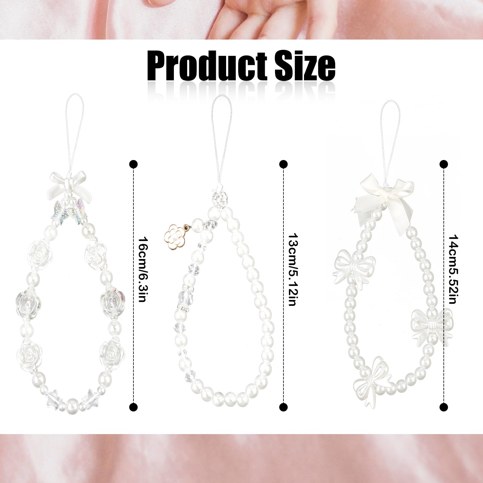 NQEUEPN 3pcs Beaded Phone Bracelet Strap - Image 2