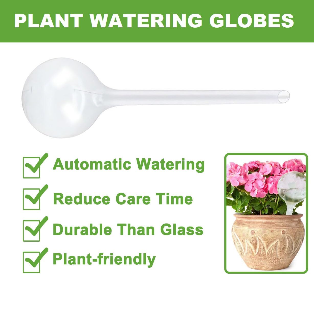 Alluring 6PCS Bewässerungskugeln für Pflanzen 80ml, Selbstbewässerung Watering Globes, Wasserkugeln für Pflanzen, Blumen Wasserspender für Urlaub Indoor Outdoor Balkon Blumentopf Topfpflanzen