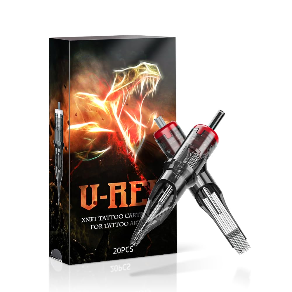 U-REX Tattoo Cartridges Magnum Curved 11RM -Tattoo Cartridge #12 Standard 11 Round Mag Disposable Tattoo Needles with Professional Membrane for Rotary Tattoo Machine Pen Gun