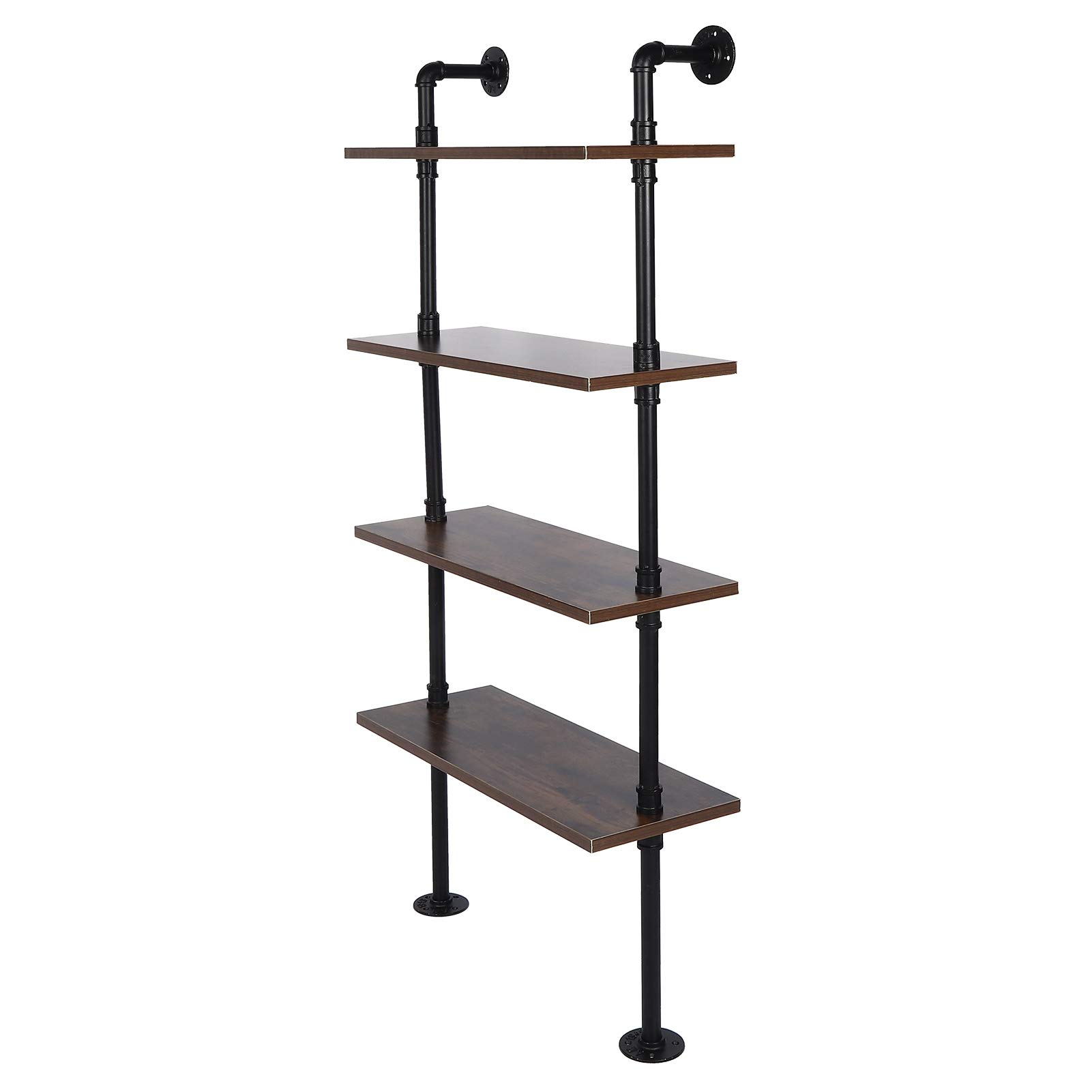 Ejoyous Wall Shelf, Floating Shelves for Industrial Pipes with 4 Tier Vintage Iron DIY Shelf, Floating Shelf for Multipurpose Metal Presentation Shelf, Rustic Wall Shelf for Books with Kitchen