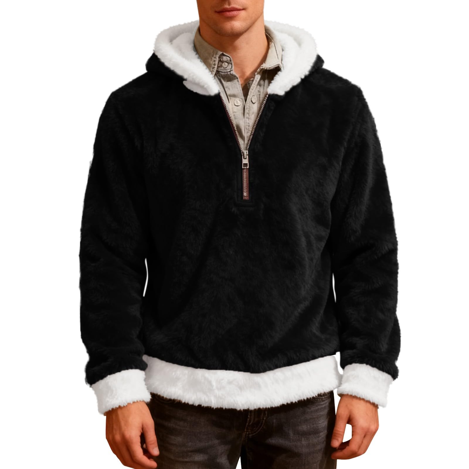 Sudadera Laboral Unisex con Capucha, De Forro Doble Faz, Cremallera, Cómoda, Informal Y Estilo. Chaqueta Verano Hombre (Black, M) Ropa Deportiva Ciclismo Chaquetas para Proteccion Solar